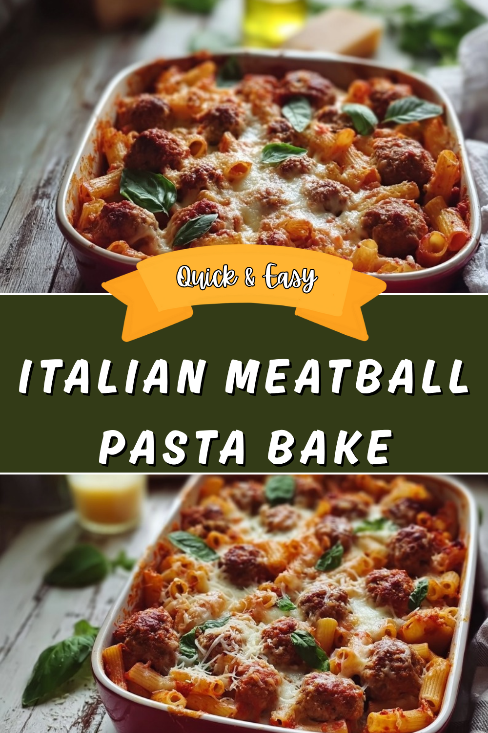 Italian Meatball Pasta Bake