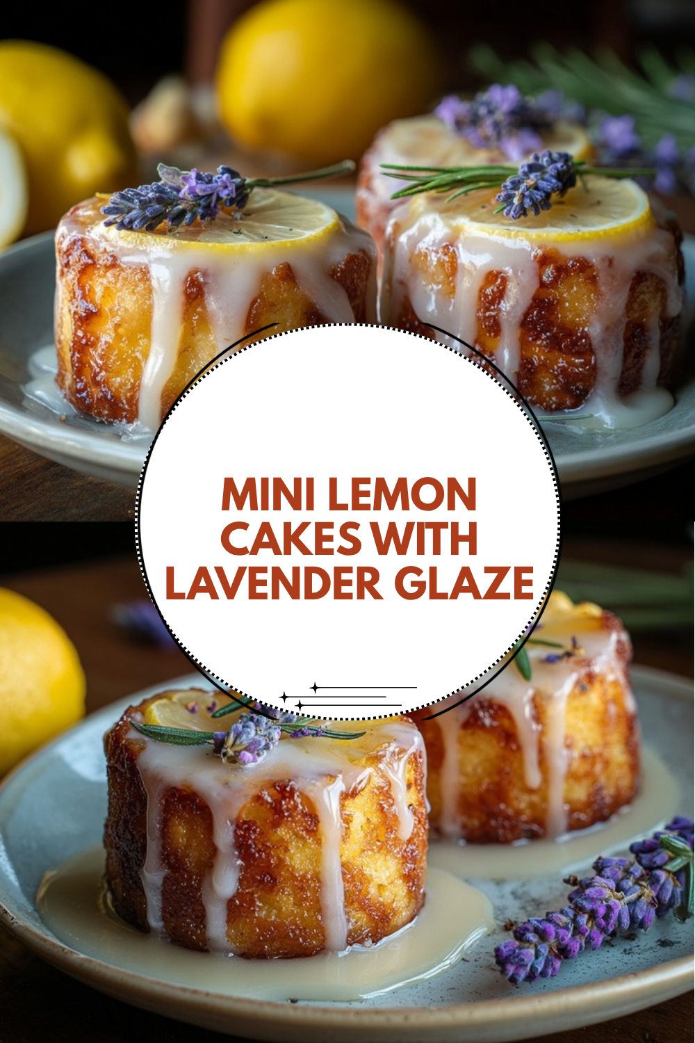 Mini Lemon Cakes With Lavender Glaze