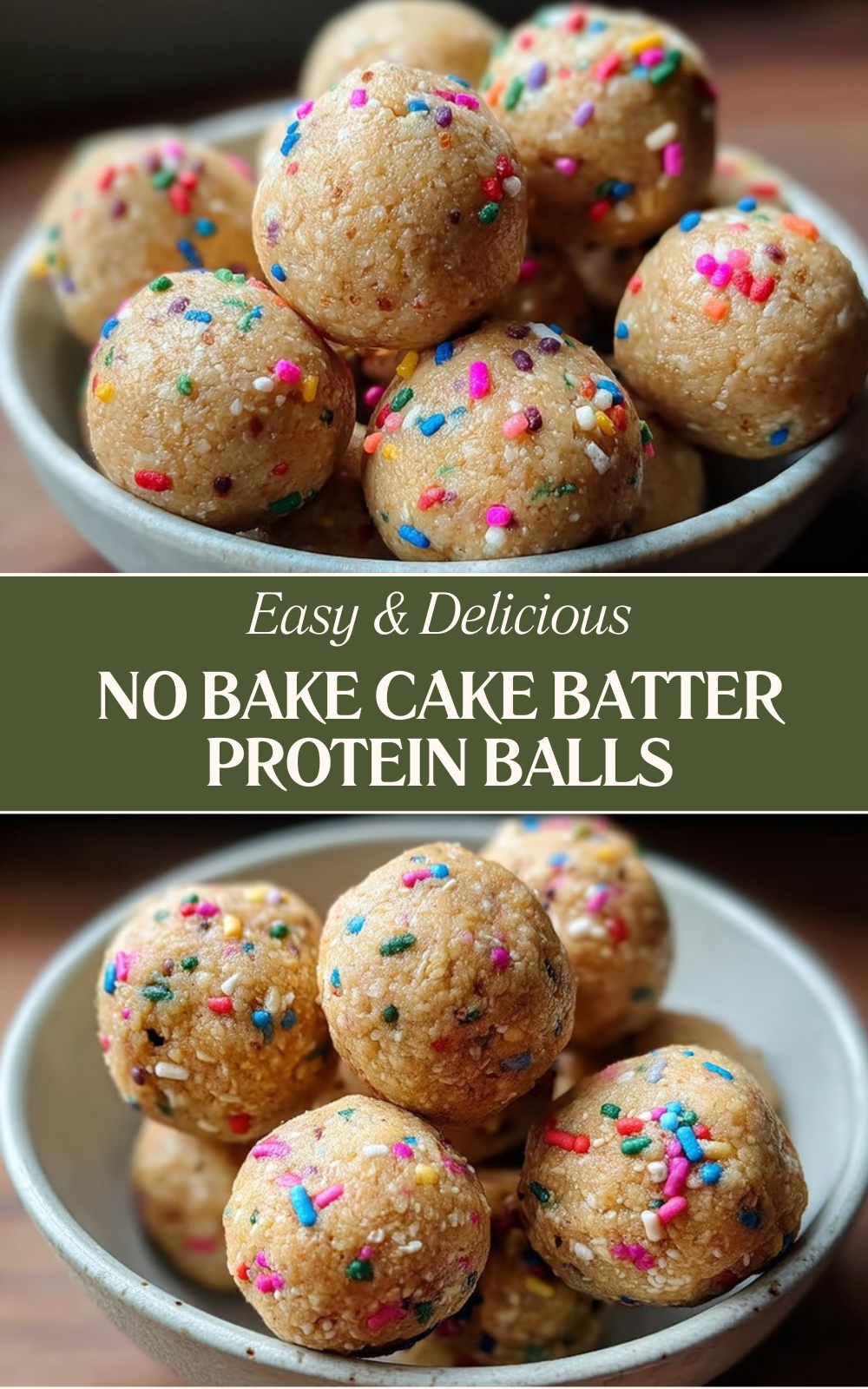 No Bake Cake Batter Protein Balls