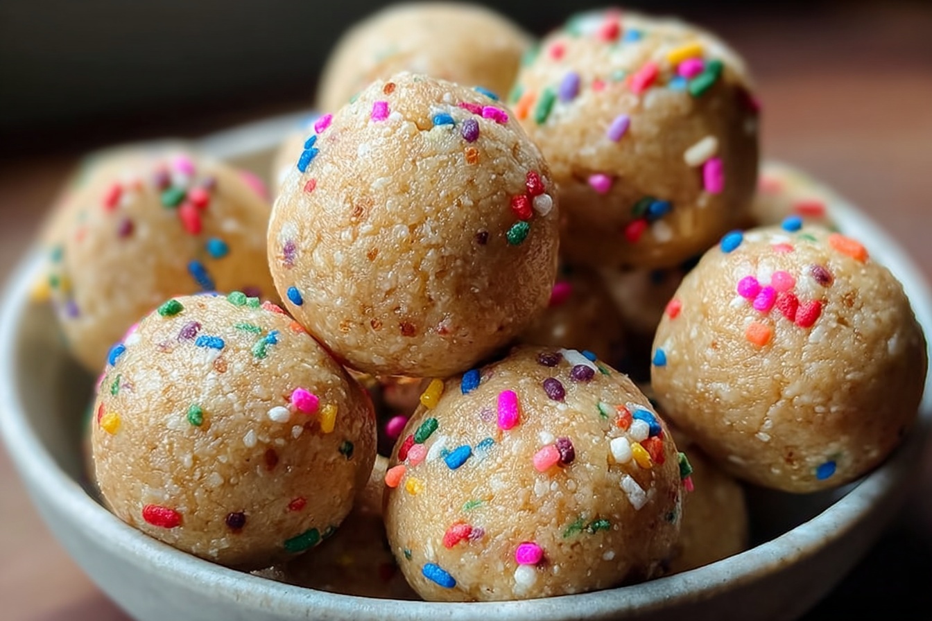 No Bake Cake Batter Protein Balls