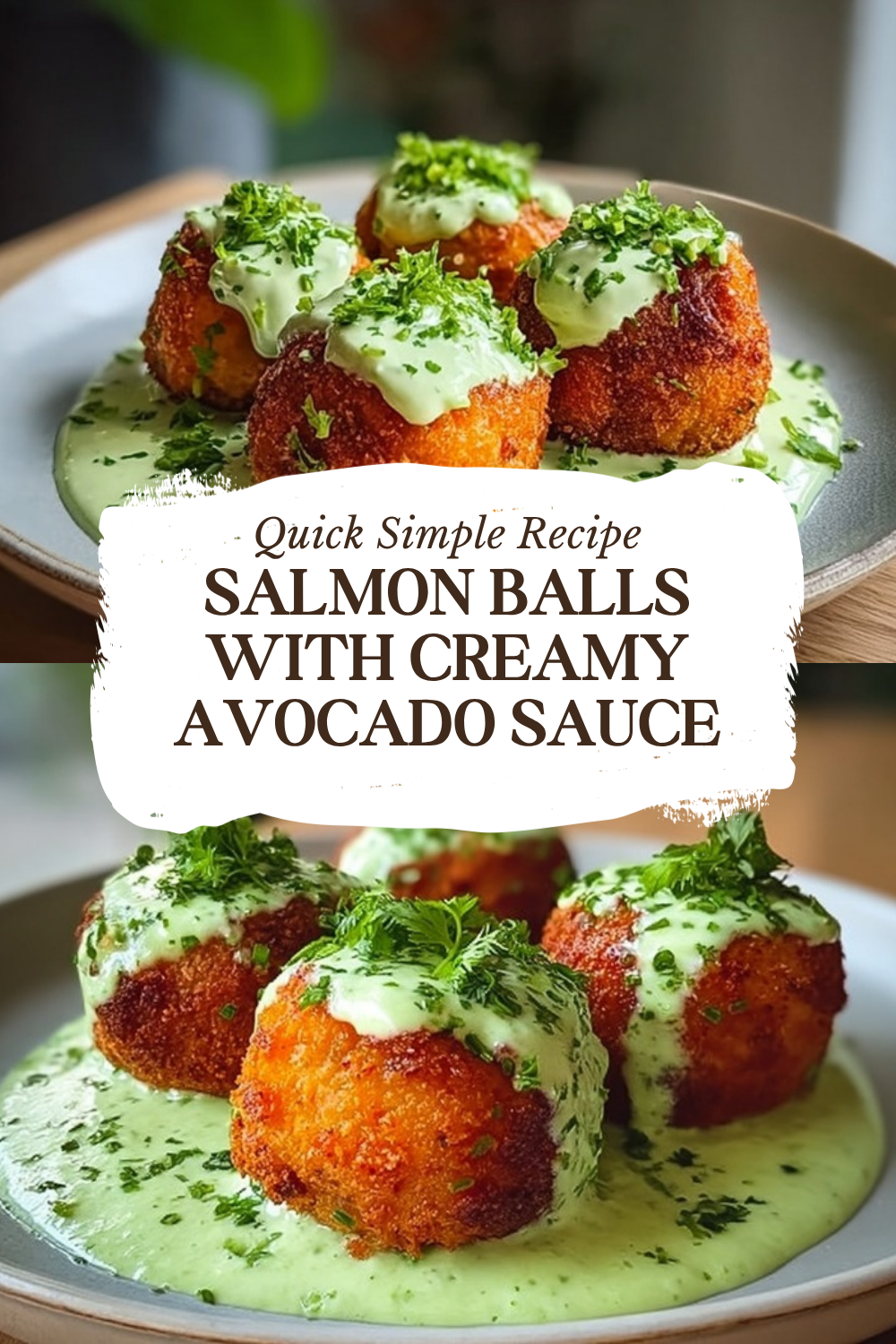 Salmon Balls With Creamy Avocado Sauce