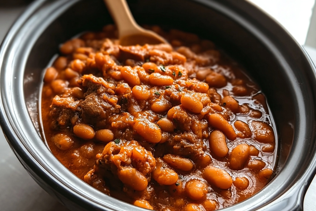Slow Cooker Pork And Beans